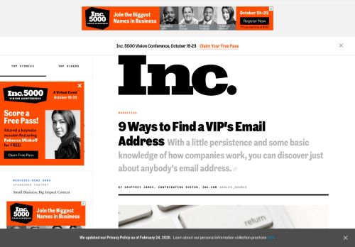 
                            10. 9 Ways to Find a VIP's Email Address | Inc.com