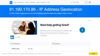 
                            4. 91.190.170.86 - login.splio.com - France - Splio - IP address geolocation