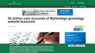 
                            12. 92 million user accounts of MyHeritage genealogy website breached ...