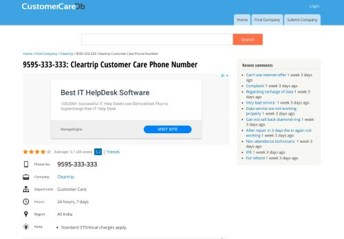 
                            13. 9595-333-333: Cleartrip Customer Care Phone Number ...