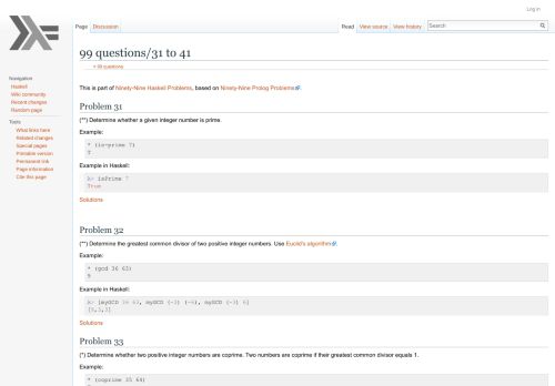 
                            11. 99 questions/31 to 41 - HaskellWiki