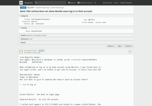 
                            4. 99577 - Bank ( fibi-online) does not allow Mozilla users log in to their ...