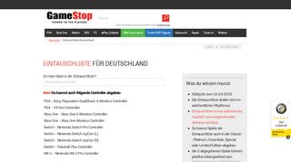 
                            4. 9.99er Eintauschliste - GameStop.de