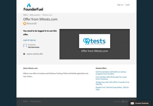 
                            11. 99tests.com Exclusive - FounderFuel perks