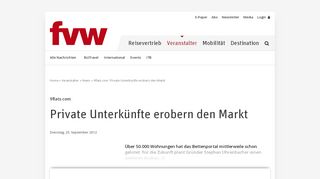 
                            12. 9flats.com: Private Unterkünfte erobern den Markt - FVW.de