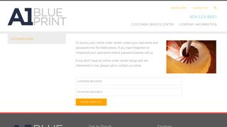 
                            3. A-1 Blue Print Company : Customer Portal : Customer Login - Atlanta GA