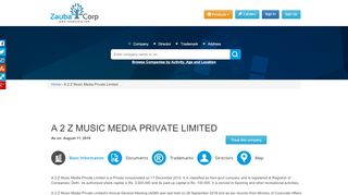 
                            13. A 2 Z MUSIC MEDIA PRIVATE LIMITED - Company, directors and ...
