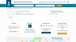 
                            8. A A A Tidewater Virginia | Better Business Bureau® Profile