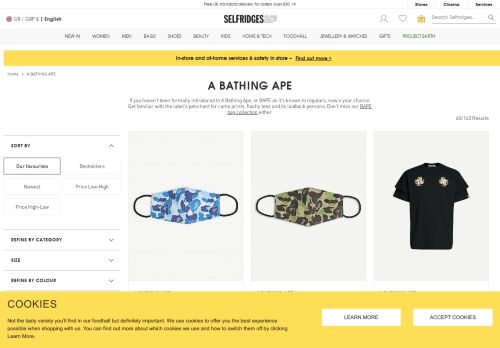 
                            8. A Bathing Ape - Shoes, T-shirts, shirts & more | Selfridges