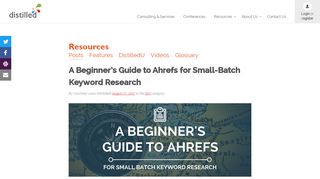 
                            10. A Beginner's Guide to Ahrefs for Small-Batch Keyword Research ...