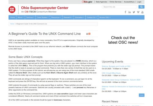 
                            9. A Beginner's Guide To the UNIX Command Line | Ohio ...