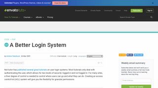 
                            1. A Better Login System - Code Tuts - Envato Tuts+
