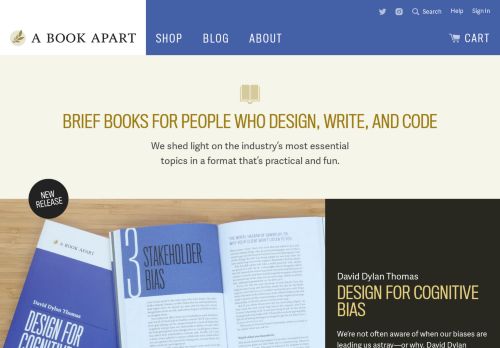 
                            11. A Book Apart, Brief books for people who design, write, and code.