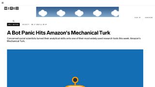 
                            4. A Bot Panic Hits Amazon Mechanical Turk | WIRED
