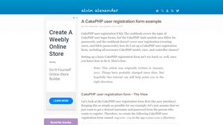 
                            10. A CakePHP user registration form example | alvinalexander.com