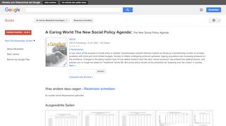 
                            12. A Caring World The New Social Policy Agenda: The New Social Policy ... - Google Books-Ergebnisseite