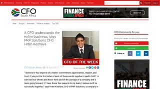 
                            11. A CFO understands the entire business, says PRP Solutions CFO ...