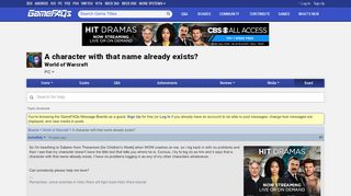 
                            8. A Character With That Name Already Exists? - World of Warcraft ...