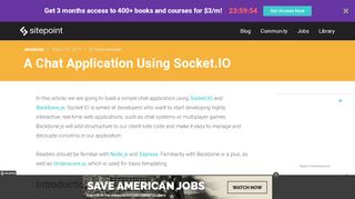 
                            9. A Chat Application Using Socket.IO - SitePoint
