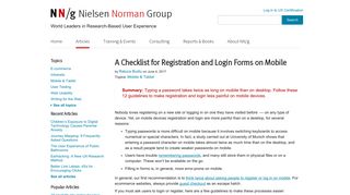 
                            2. A Checklist for Registration and Login Forms on Mobile