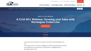 
                            11. A CLIA NCL Webinar: Growing your Sales with Norwegian Cruise Line