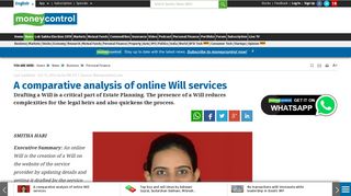 
                            10. A comparative analysis of online Will services - Moneycontrol.com