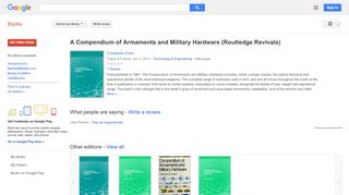 
                            7. A Compendium of Armaments and Military Hardware (Routledge Revivals)