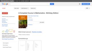 
                            10. A Complete Course in Mathematics - Birthday Edition - Google-teoshaun tulos