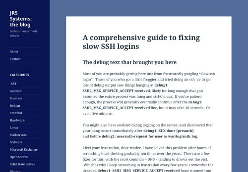 
                            5. A comprehensive guide to fixing slow SSH logins – JRS Systems: the ...