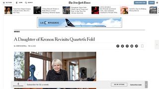 
                            9. A Daughter of Kronos Revisits Quartet's Fold - The New York Times