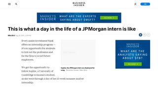 
                            10. A day in the life of a JPMorgan intern - Business Insider