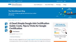 
                            8. A Dead-Simple Google AdWords Certification Guide: Costs, Tips ...