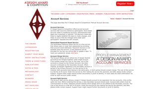 
                            7. A' Design Award and Competition - Account Services