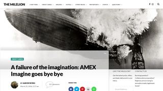 
                            7. A failure of the imagination: AMEX Imagine goes bye bye | The MileLion