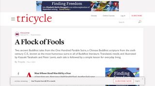 
                            9. A Flock of Fools - Tricycle: The Buddhist Review