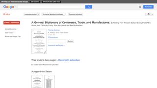 
                            10. A General Dictionary of Commerce, Trade, and Manufactures: ... - Google Books-Ergebnisseite