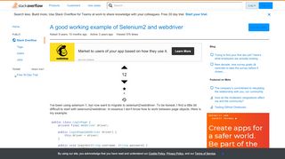 
                            3. A good working example of Selenium2 and webdriver - Stack Overflow