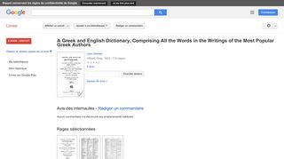
                            12. A Greek and English Dictionary, Comprising All the Words in the ... - Résultats Google Recherche de Livres