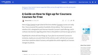 
                            8. A Guide on How to Sign up for Coursera Courses for Free — Class ...