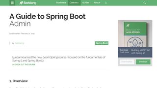 
                            2. A Guide to Spring Boot Admin | Baeldung