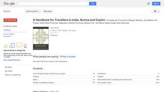 
                            10. A Handbook for Travellers in India, Burma and Ceylon: Including the ...