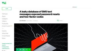 
                            2. A leaky database of SMS text messages exposed password resets ...