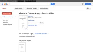 
                            12. A legend of Florence. A play ... Second edition