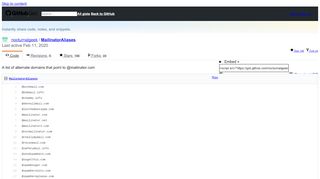 
                            10. A list of alternate domains that point to @mailinator.com · GitHub