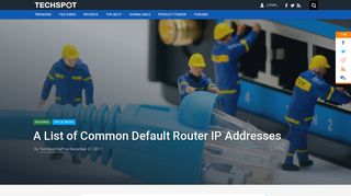
                            10. A List of Common Default Router IP Addresses - TechSpot