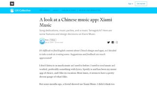 
                            11. A look at China's #5 Music App — Xiami Music – UX Collective