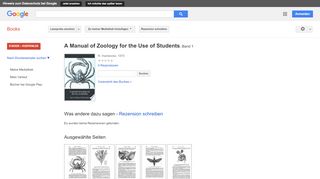 
                            12. A Manual of Zoology for the Use of Students