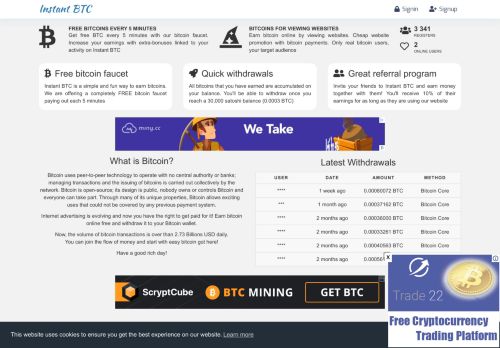 
                            10. A melhor torneira bitcoin com retirada instantânea | Instant BTC