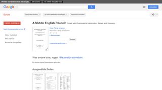 
                            11. A Middle English Reader: Edited with Grammatical Introduction, ... - Google Books-Ergebnisseite