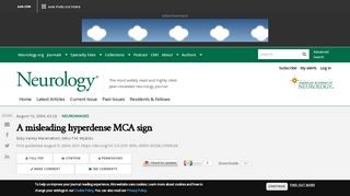 
                            13. A misleading hyperdense MCA sign | Neurology